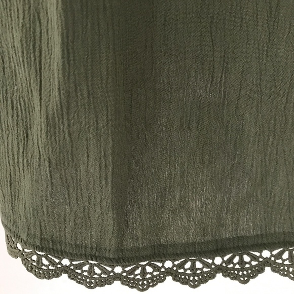 Time and Tru Embroidered Floral Bell Long Sleeve Olive Blouse Size S (4-… - Picture 6 of 16